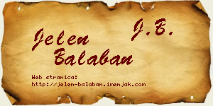 Jelen Balaban vizit kartica